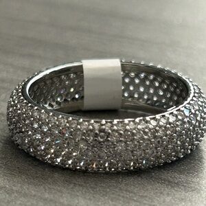 New|18k White Gold Filled | Size 10 Pavé Band Ring |AAA CZ Stones